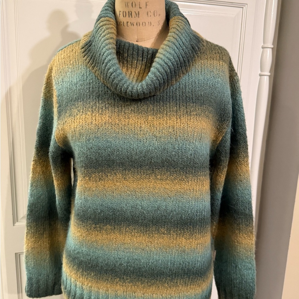Woolrich women’s XL sweater Striped Turtleneck wool blend